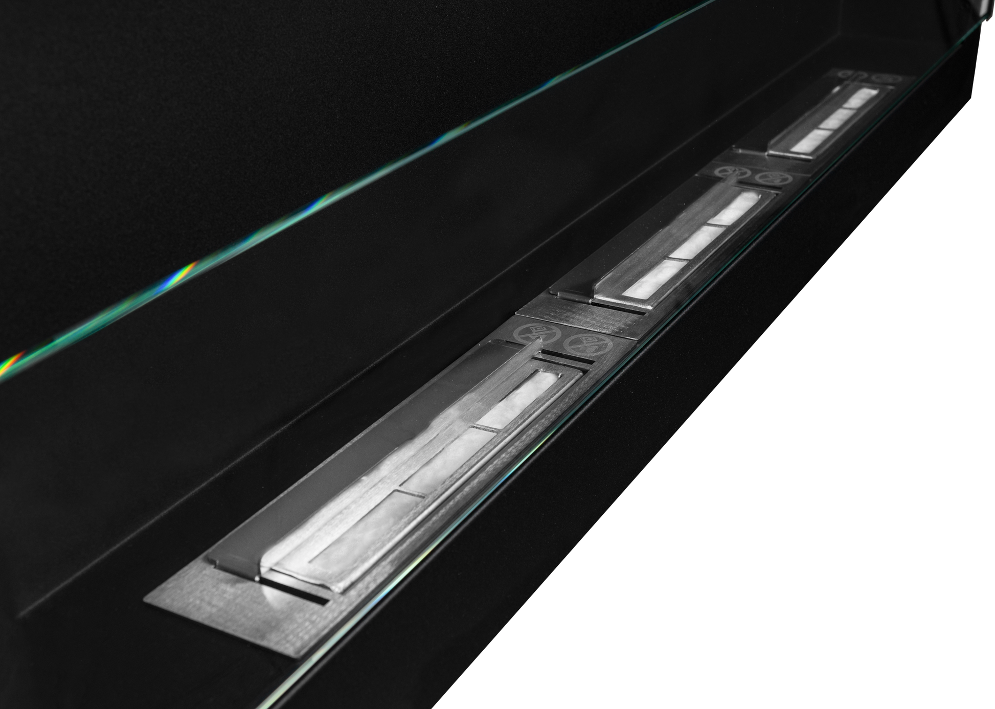 Campo24 Ethanolkamin Wandkamin 1200×400mm Schwarz matt Kamin mit Sicherheitsglas im modern Design