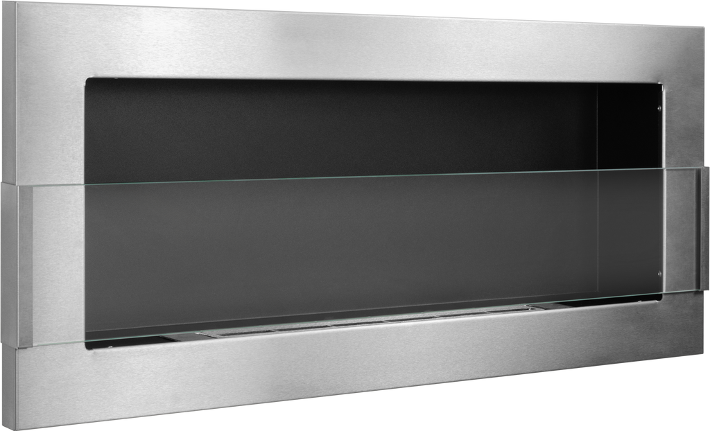 Campo24 Gel- & Wand-Ethanol - Kamin mit Sicherheitsglas - Gelkamin Ethanolkamin - Edelstahl - 90cm