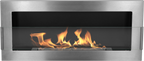 Campo24 Gel &amp; Wall Ethanol Fireplace with Safety Glass - Gel Fireplace Ethanol Fireplace - Stainless Steel - 90cm