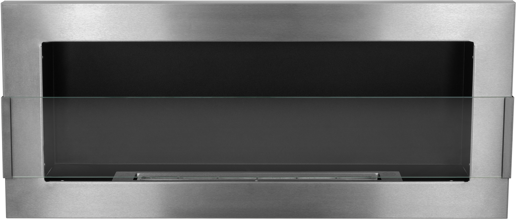 Campo24 Gel- & Wand-Ethanol - Kamin mit Sicherheitsglas - Gelkamin Ethanolkamin - Edelstahl - 90cm