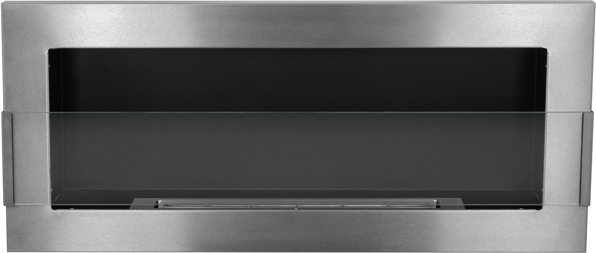 Campo24 Gel- & Wand-Ethanol - Kamin mit Sicherheitsglas - Gelkamin Ethanolkamin - Edelstahl - 90cm