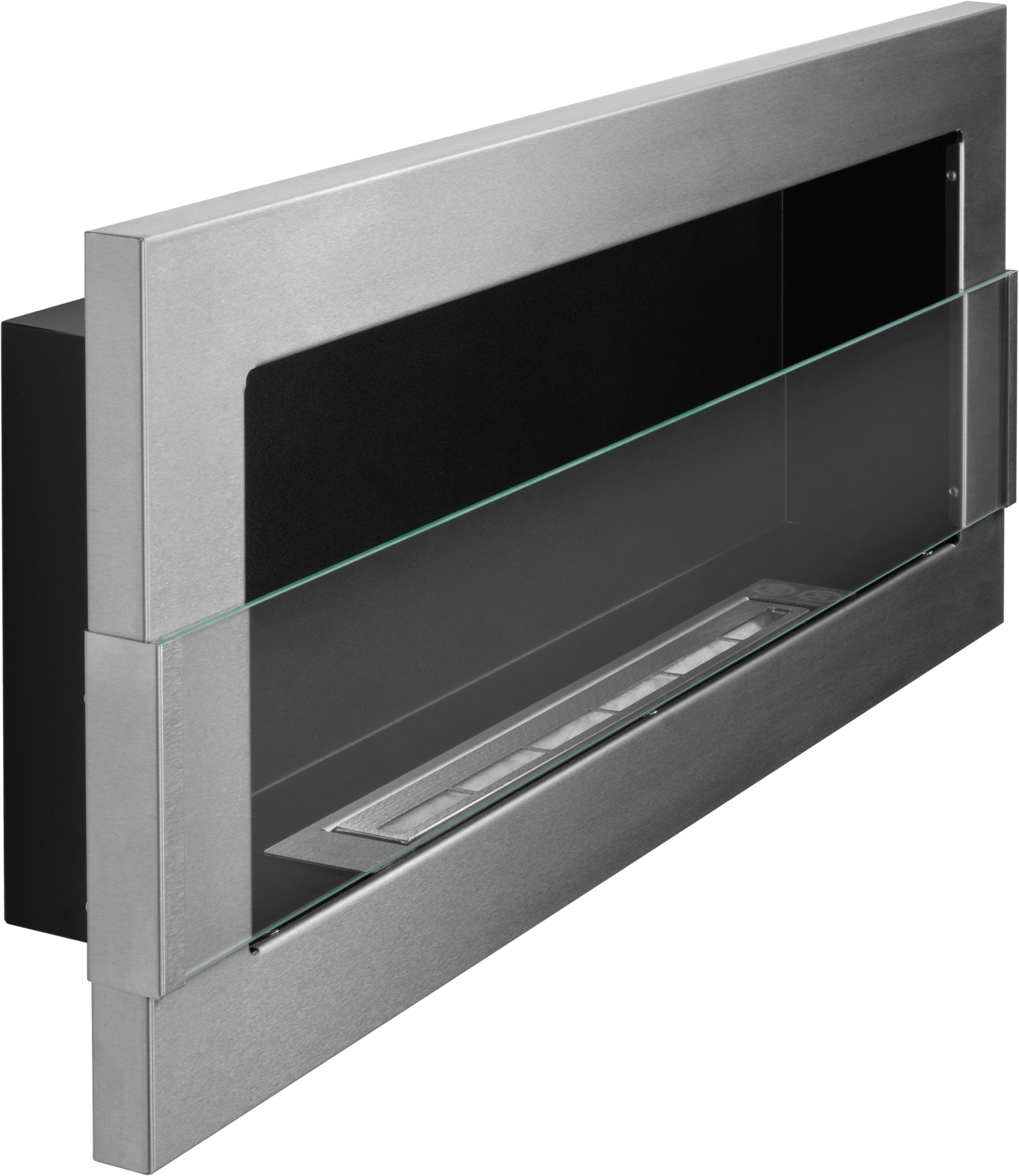 Campo24 Gel- & Wand-Ethanol - Kamin mit Sicherheitsglas - Gelkamin Ethanolkamin - Edelstahl - 90cm