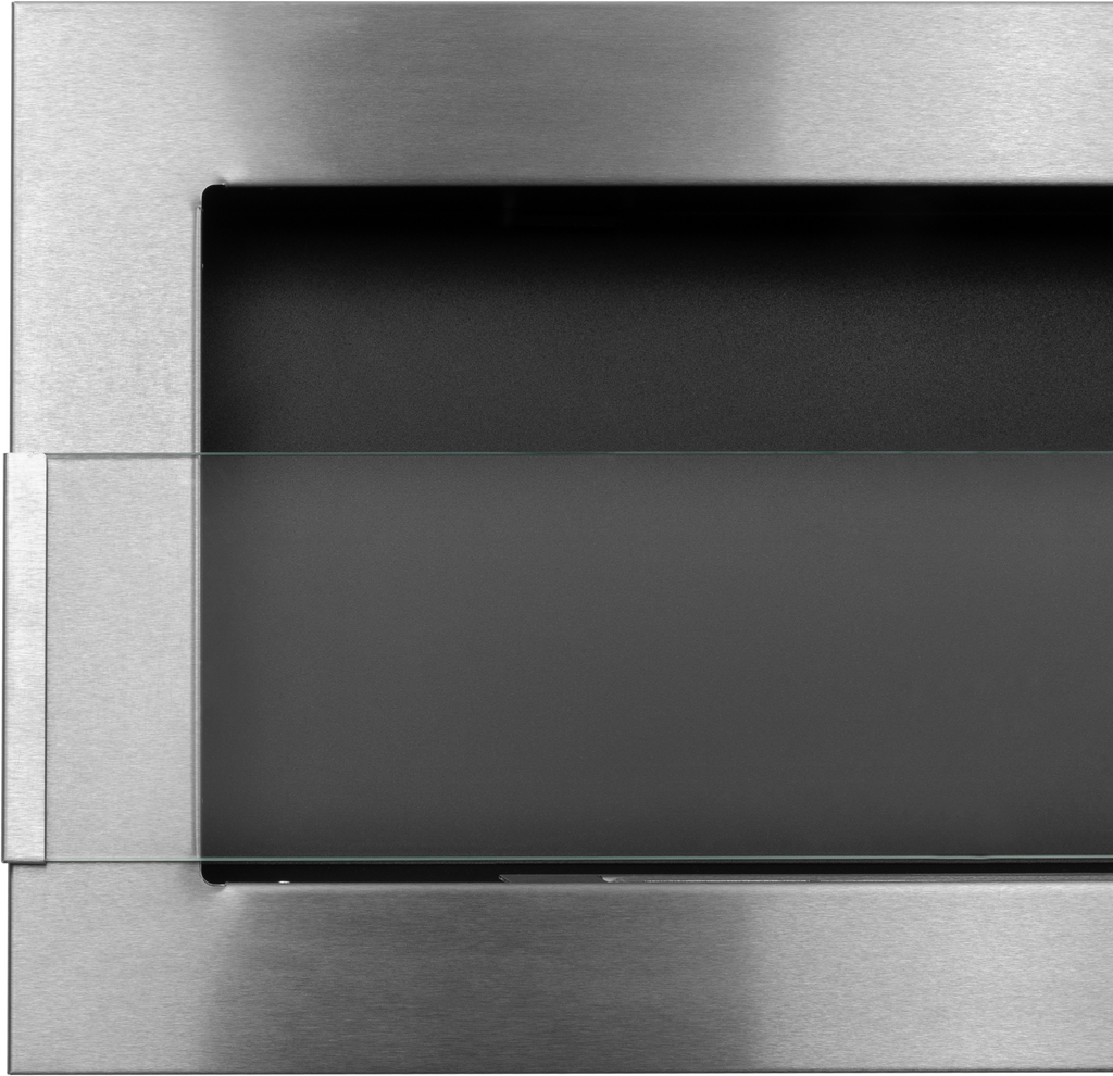 Campo24 Gel- & Wand-Ethanol - Kamin mit Sicherheitsglas - Gelkamin Ethanolkamin - Edelstahl - 90cm