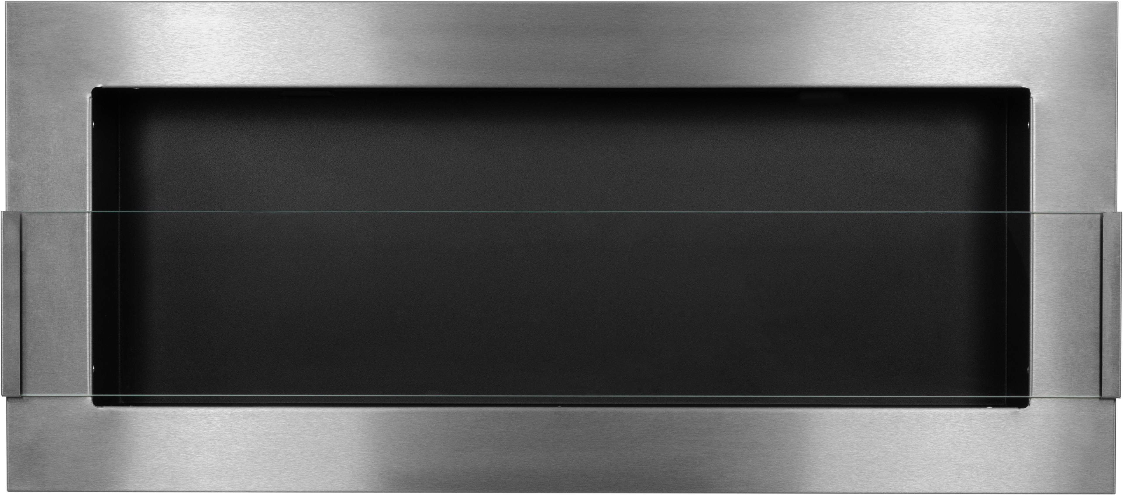 Campo24 Gel &amp; Wall Ethanol Fireplace with Safety Glass - Gel Fireplace Ethanol Fireplace - Stainless Steel - 90cm