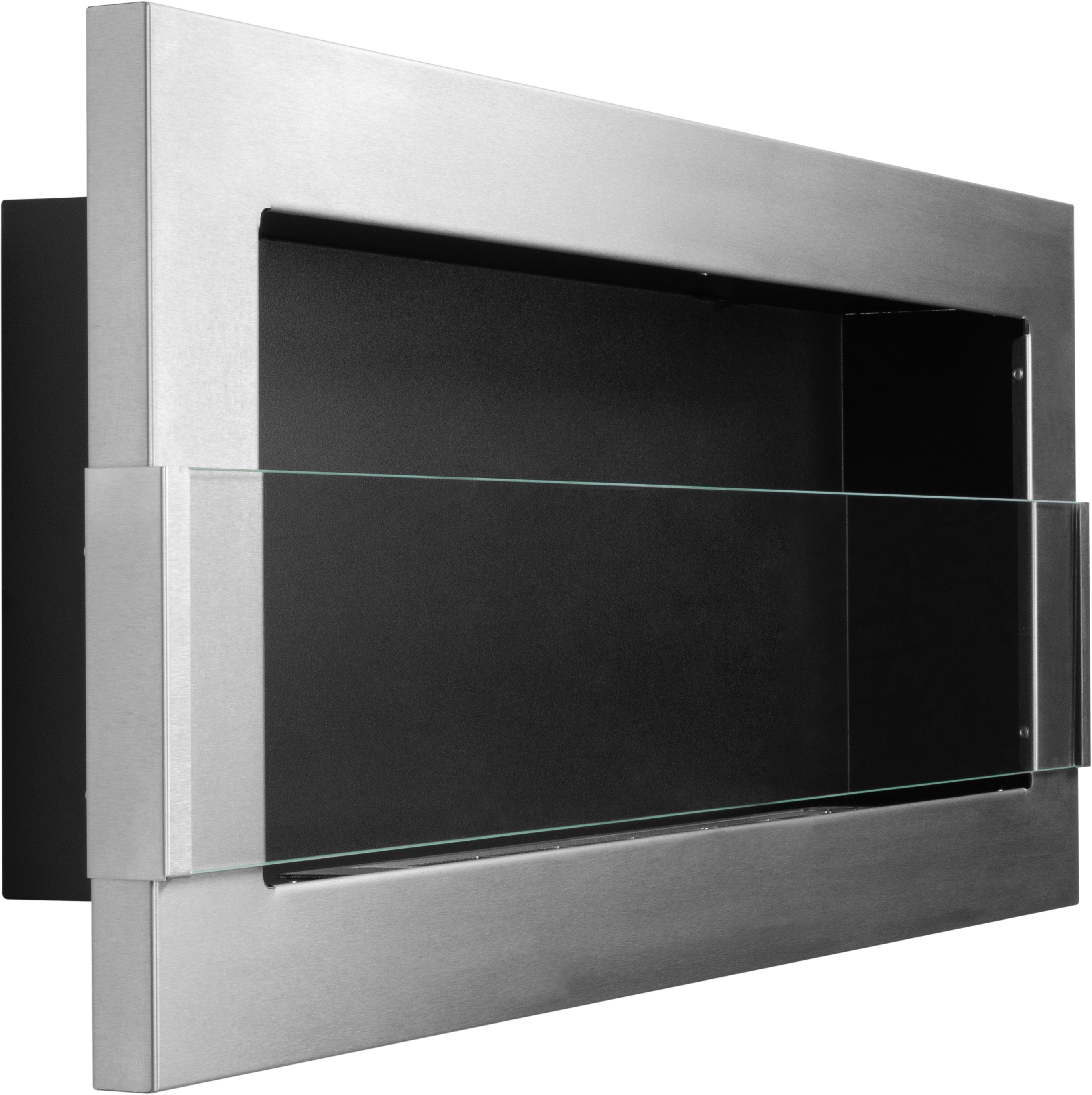 Campo24 Gel &amp; Wall Ethanol Fireplace with Safety Glass - Gel Fireplace Ethanol Fireplace - Stainless Steel - 90cm