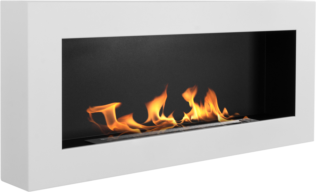 Campo24 Ethanolkamin Premium-Wandkamin 900×400mm weiß matt  modernes Design