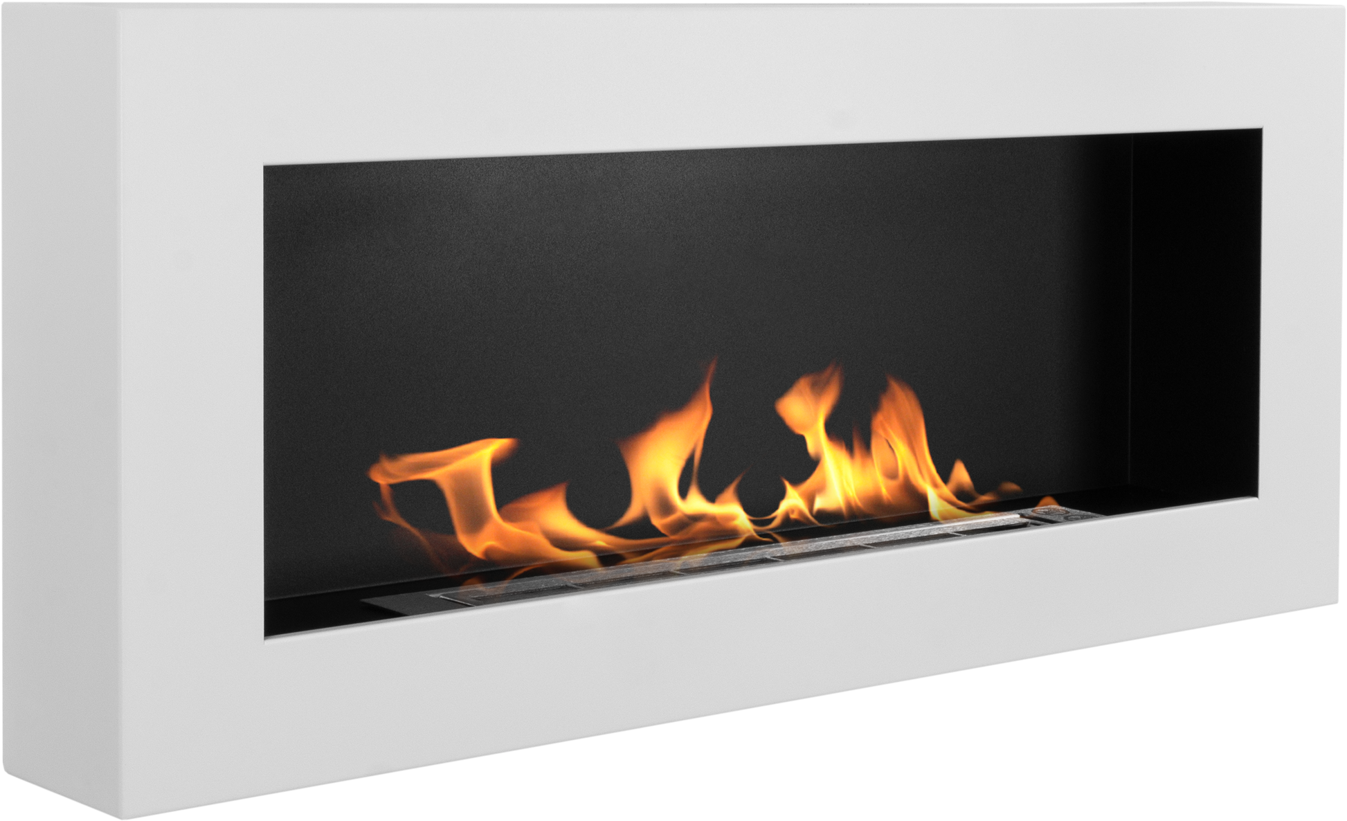 Campo24 Ethanolkamin Premium-Wandkamin 900×400mm weiß matt  modernes Design