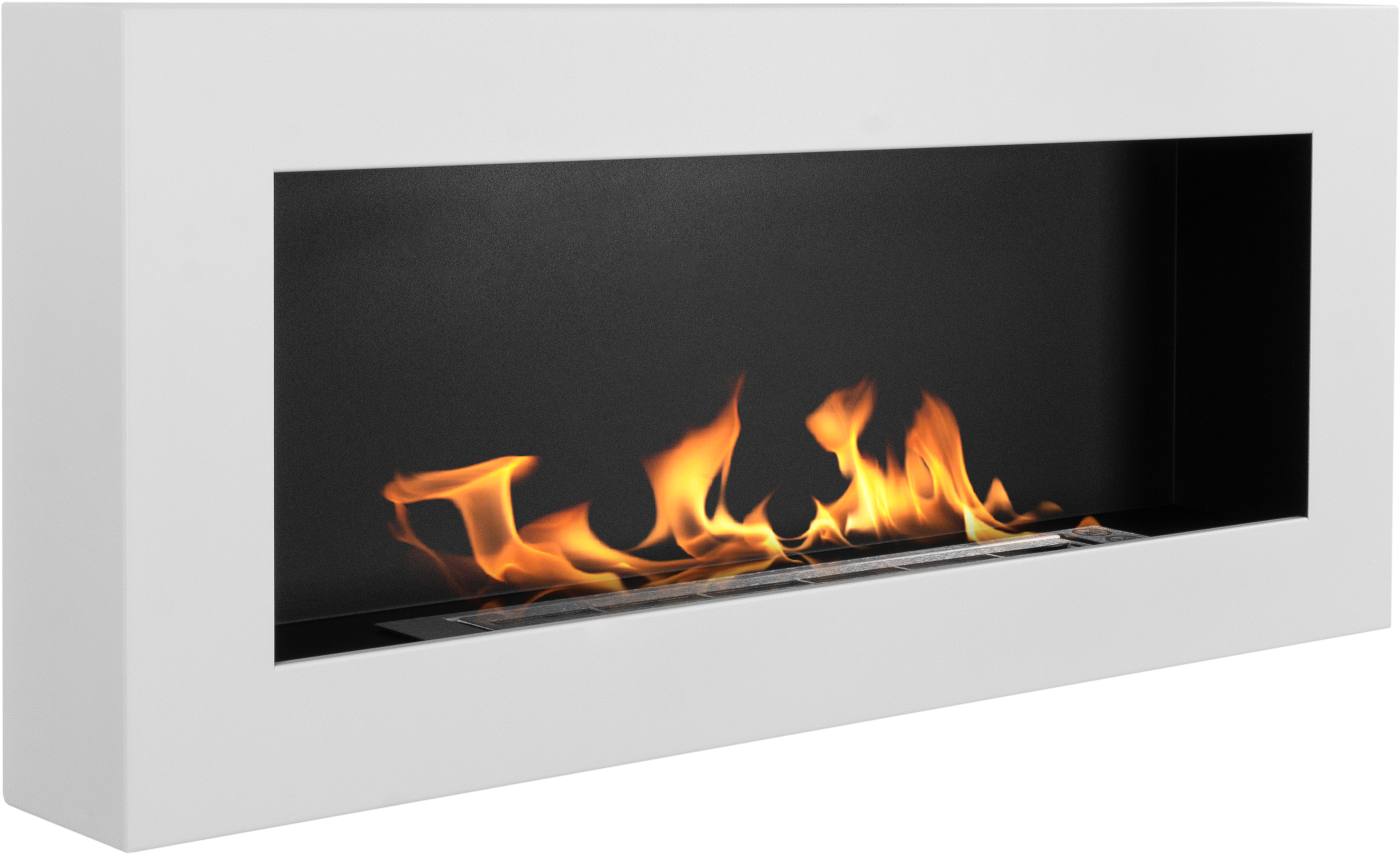 Campo24 Ethanolkamin Premium-Wandkamin 900×400mm weiß matt  modernes Design