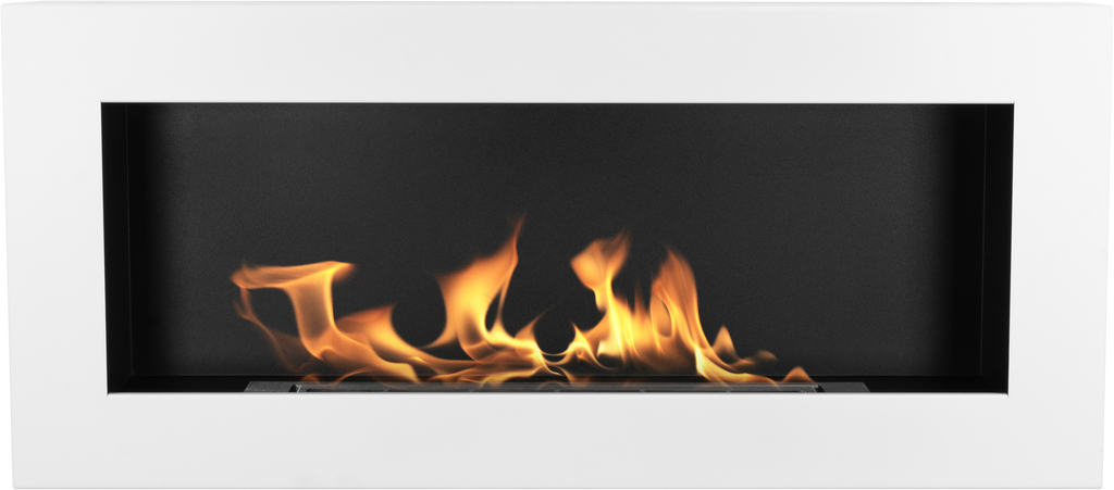 Campo24 Ethanolkamin Premium-Wandkamin 900×400mm weiß matt  modernes Design