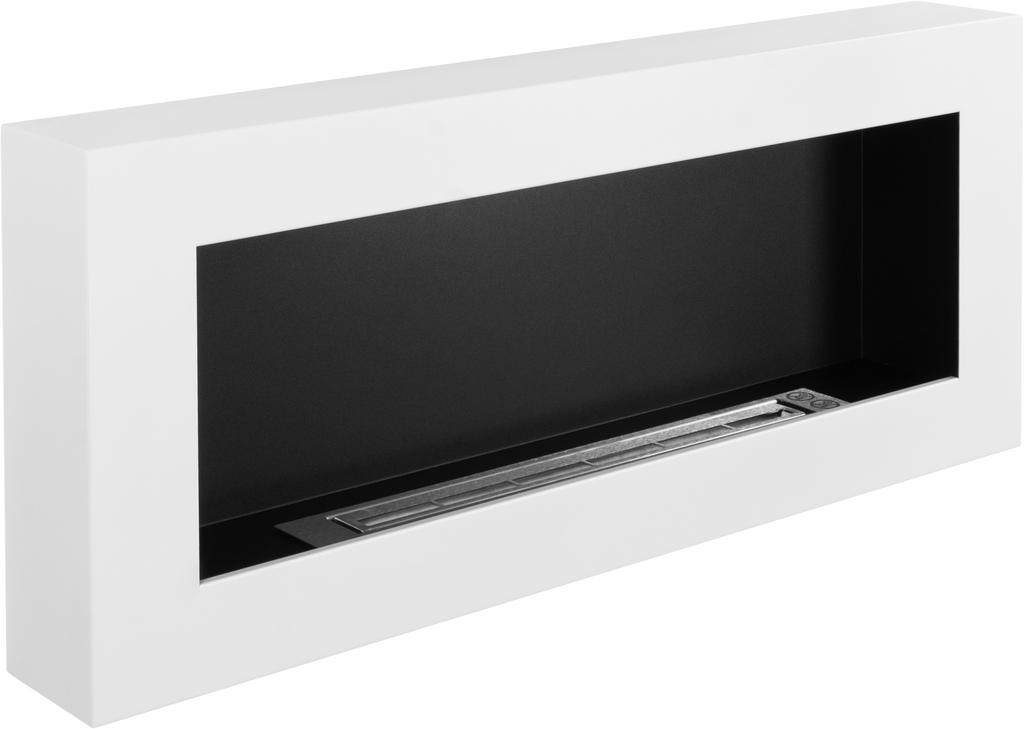 Campo24 Ethanolkamin Premium-Wandkamin 900×400mm weiß matt  modernes Design