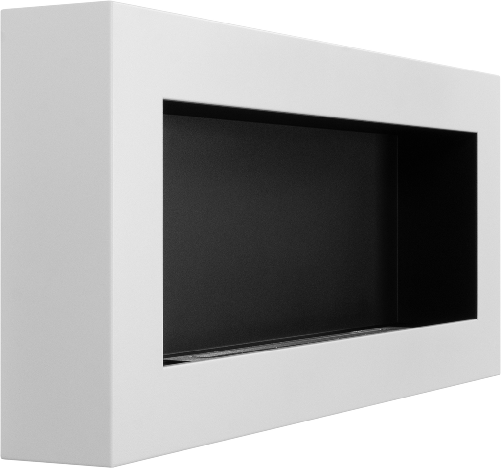 Campo24 Ethanolkamin Premium-Wandkamin 900×400mm weiß matt  modernes Design