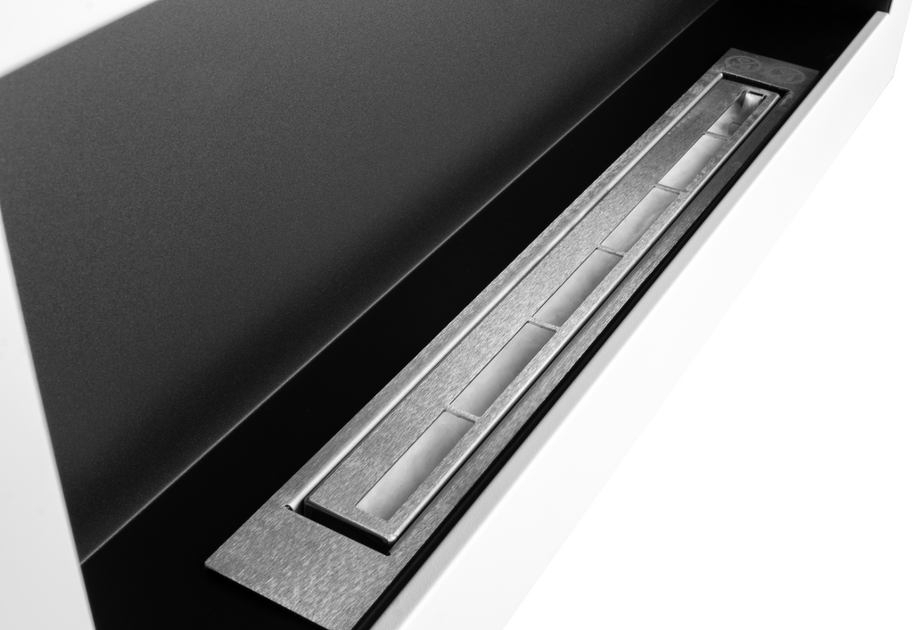 Campo24 Ethanolkamin Premium-Wandkamin 900×400mm weiß matt  modernes Design