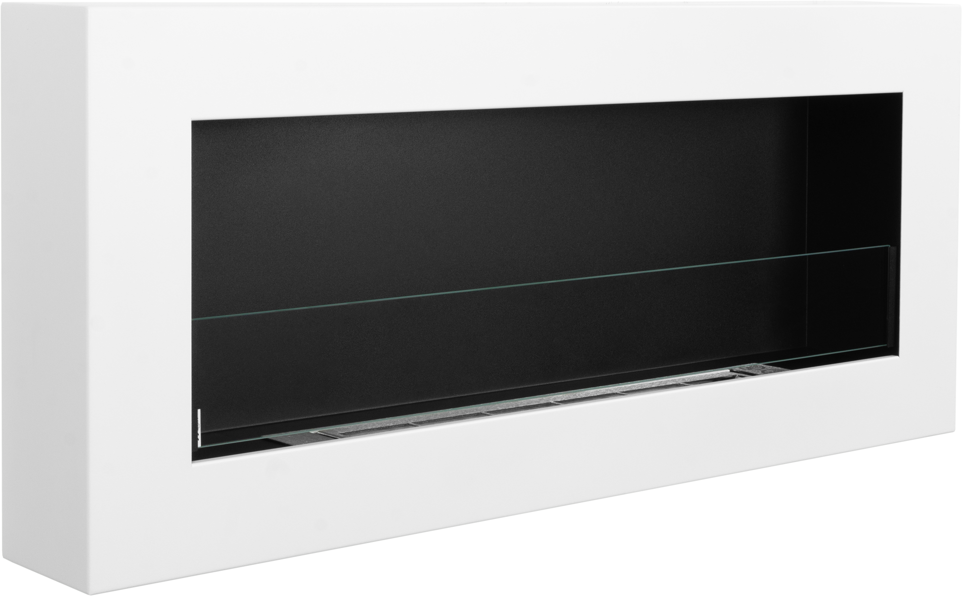 Campo24 Ethanolkamin Premium-Wandkamin 900×400mm weiß matt Kamin Sicherheitsglas modern