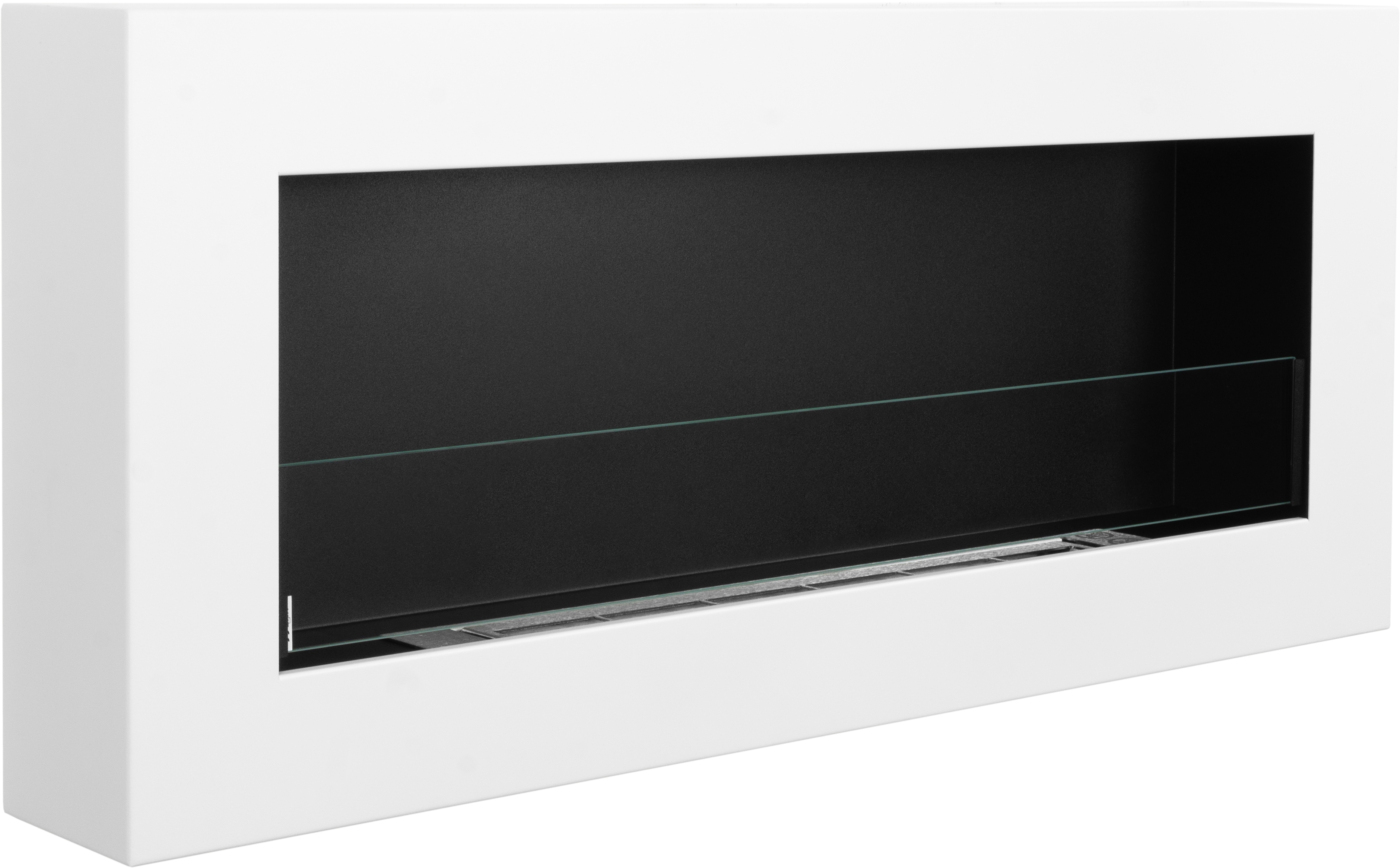 Campo24 Ethanolkamin Premium-Wandkamin 900×400mm weiß matt Kamin Sicherheitsglas modern
