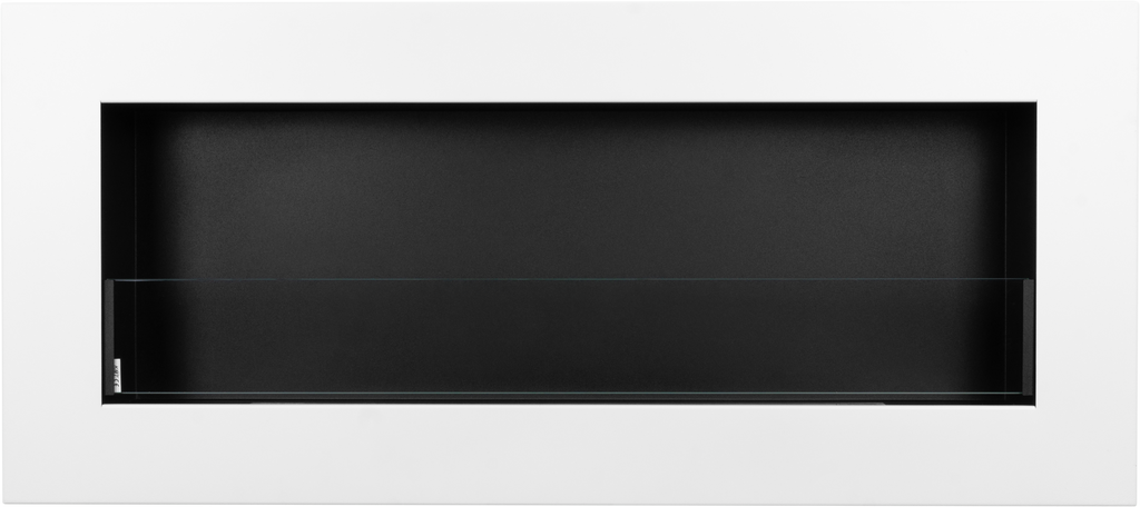 Campo24 Ethanolkamin Premium-Wandkamin 900×400mm weiß matt Kamin Sicherheitsglas modern