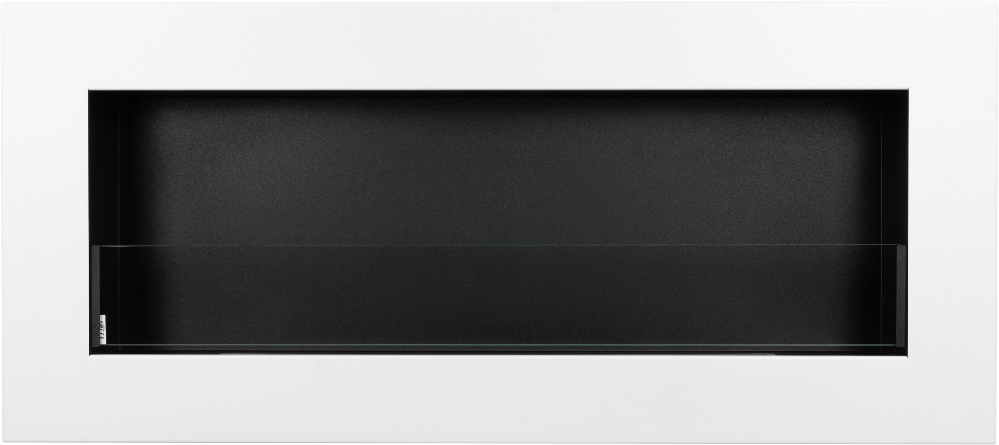 Campo24 Ethanolkamin Premium-Wandkamin 900×400mm weiß matt Kamin Sicherheitsglas modern