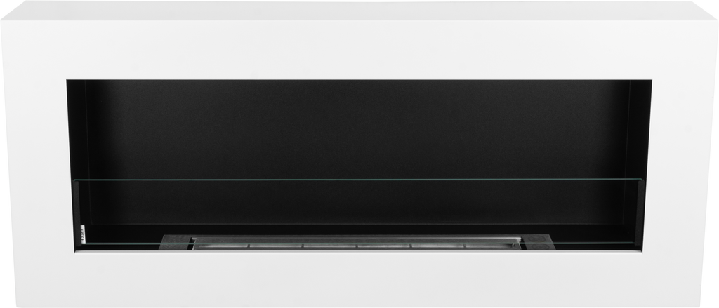 Campo24 Ethanolkamin Premium-Wandkamin 900×400mm weiß matt Kamin Sicherheitsglas modern