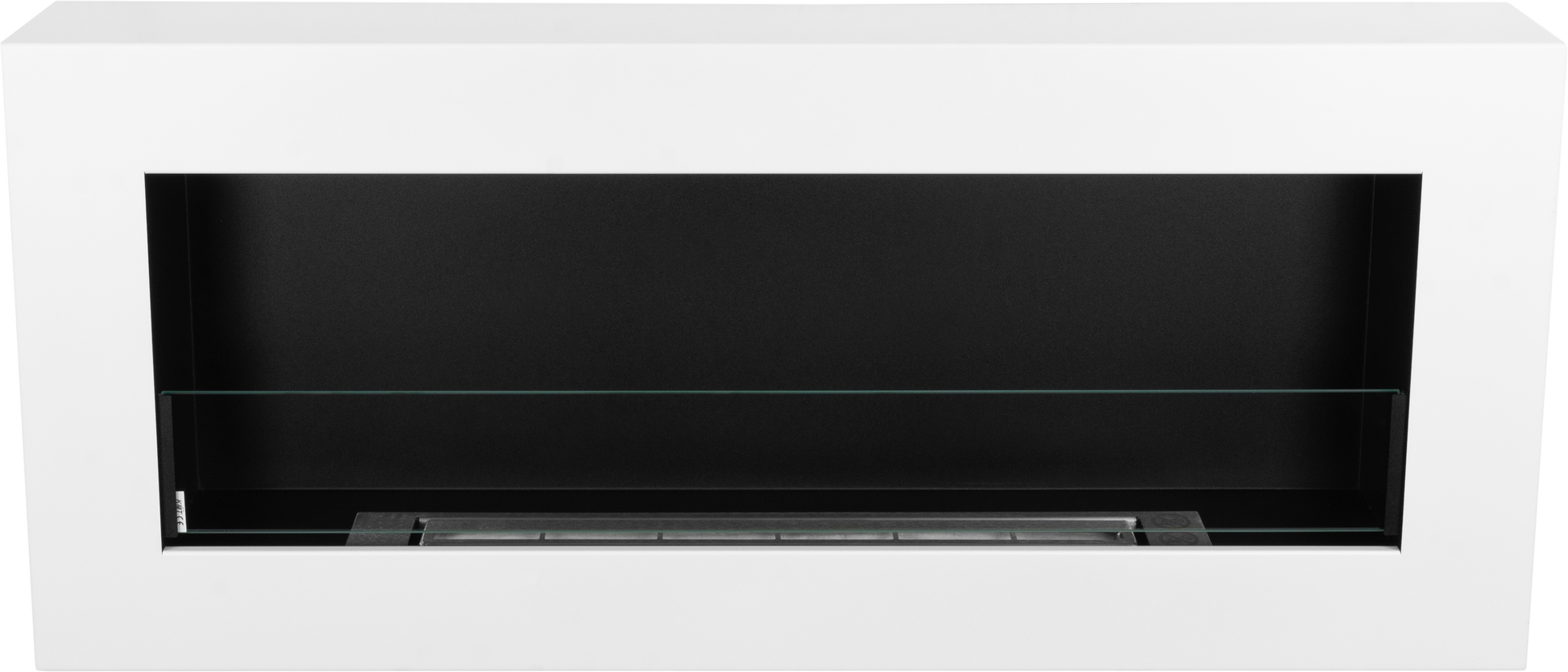 Campo24 Ethanolkamin Premium-Wandkamin 900×400mm weiß matt Kamin Sicherheitsglas modern