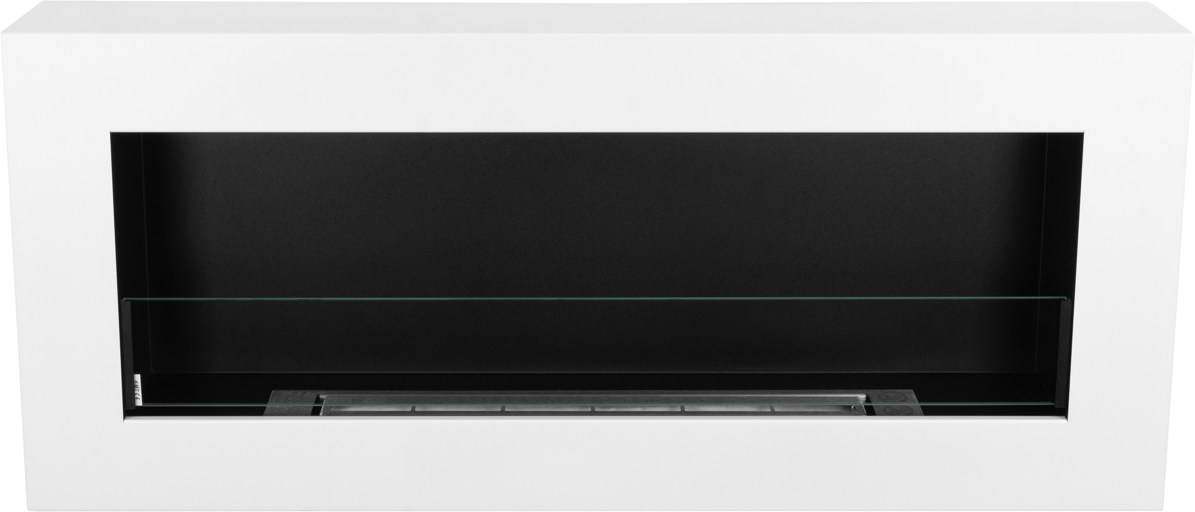Campo24 Ethanolkamin Premium-Wandkamin 900×400mm weiß matt Kamin Sicherheitsglas modern