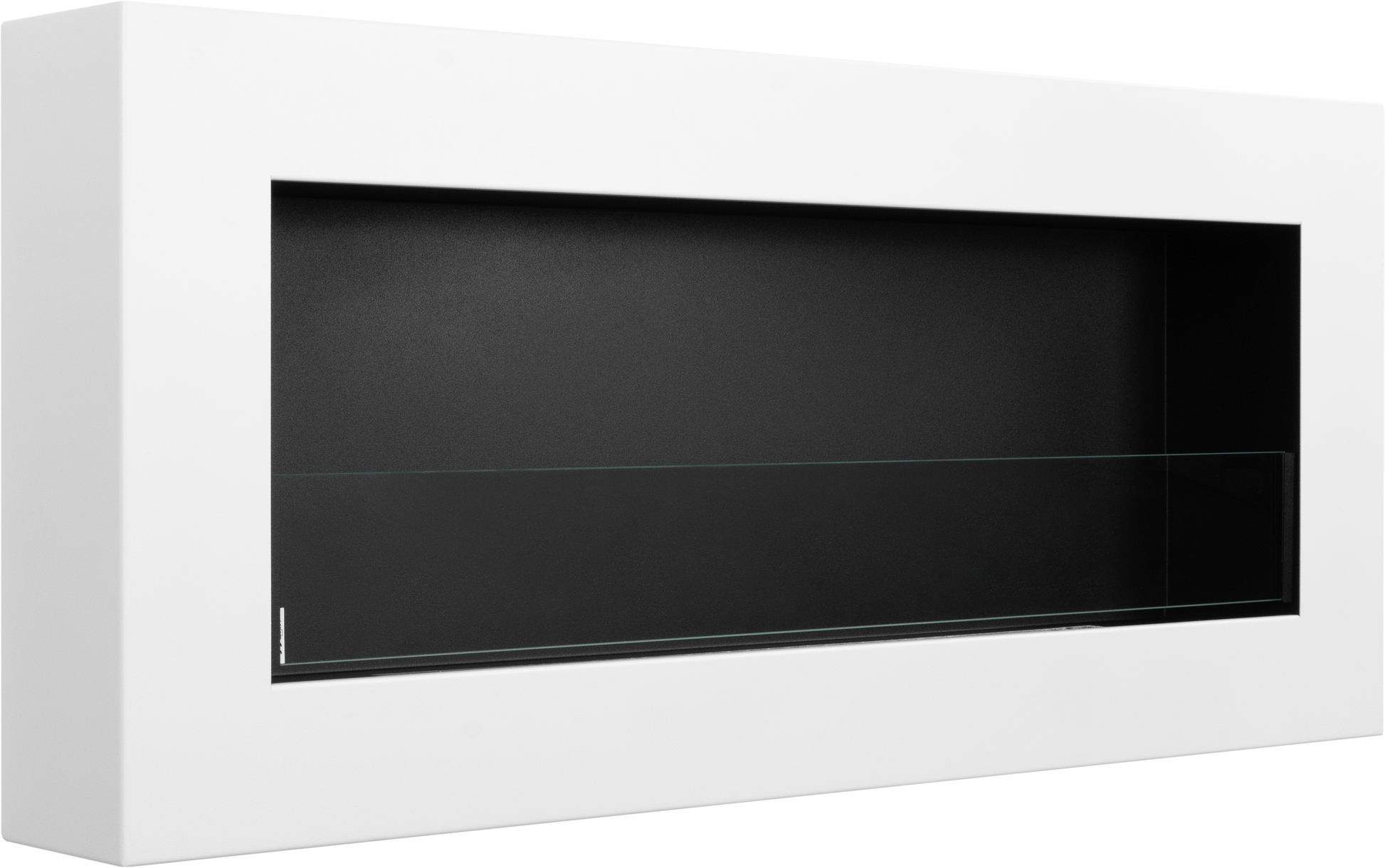 Campo24 Ethanolkamin Premium-Wandkamin 900×400mm weiß matt Kamin Sicherheitsglas modern