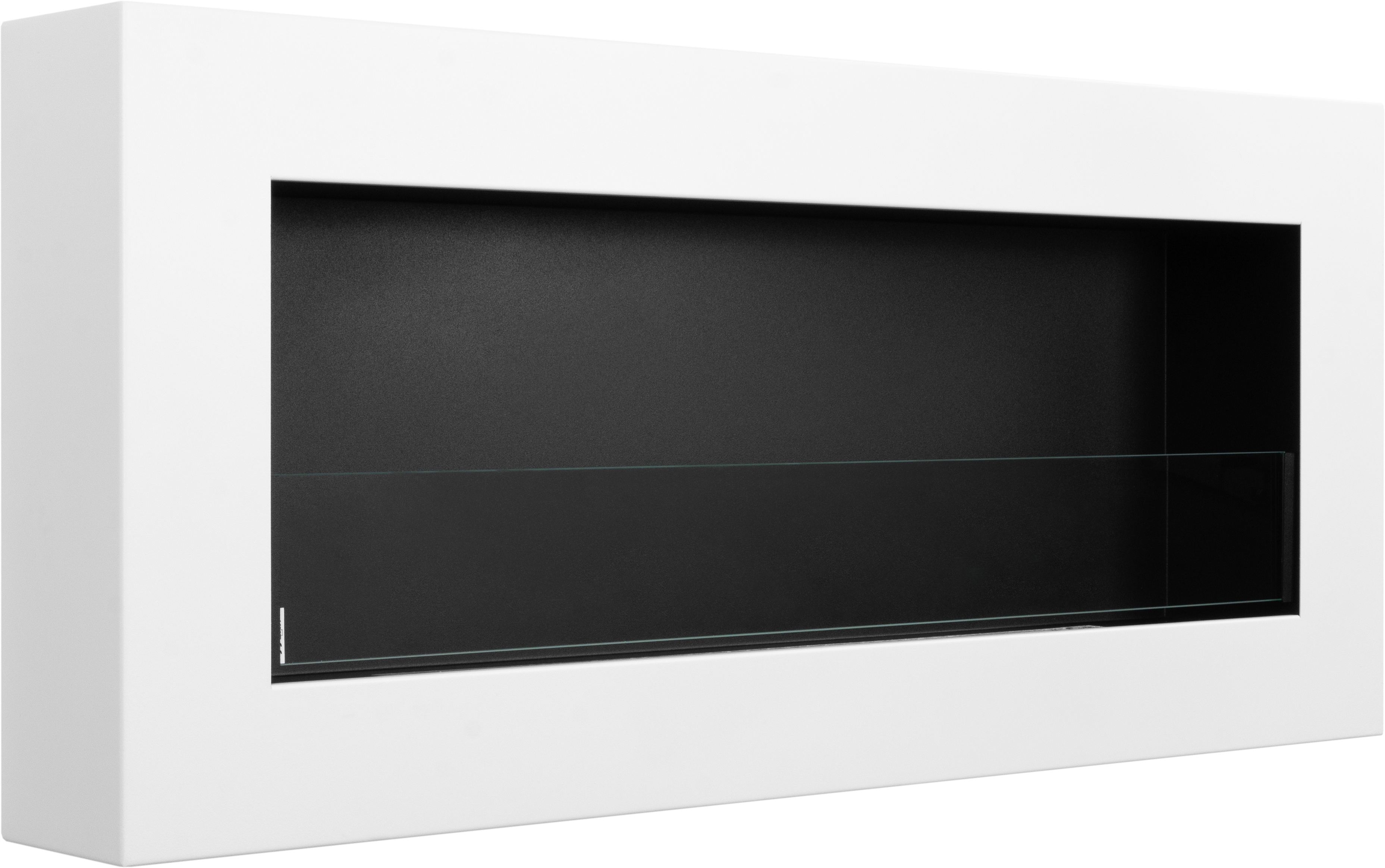 Campo24 Ethanolkamin Premium-Wandkamin 900×400mm weiß matt Kamin Sicherheitsglas modern