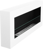 Campo24 Ethanolkamin Premium-Wandkamin 900×400mm weiß matt Kamin Sicherheitsglas modern