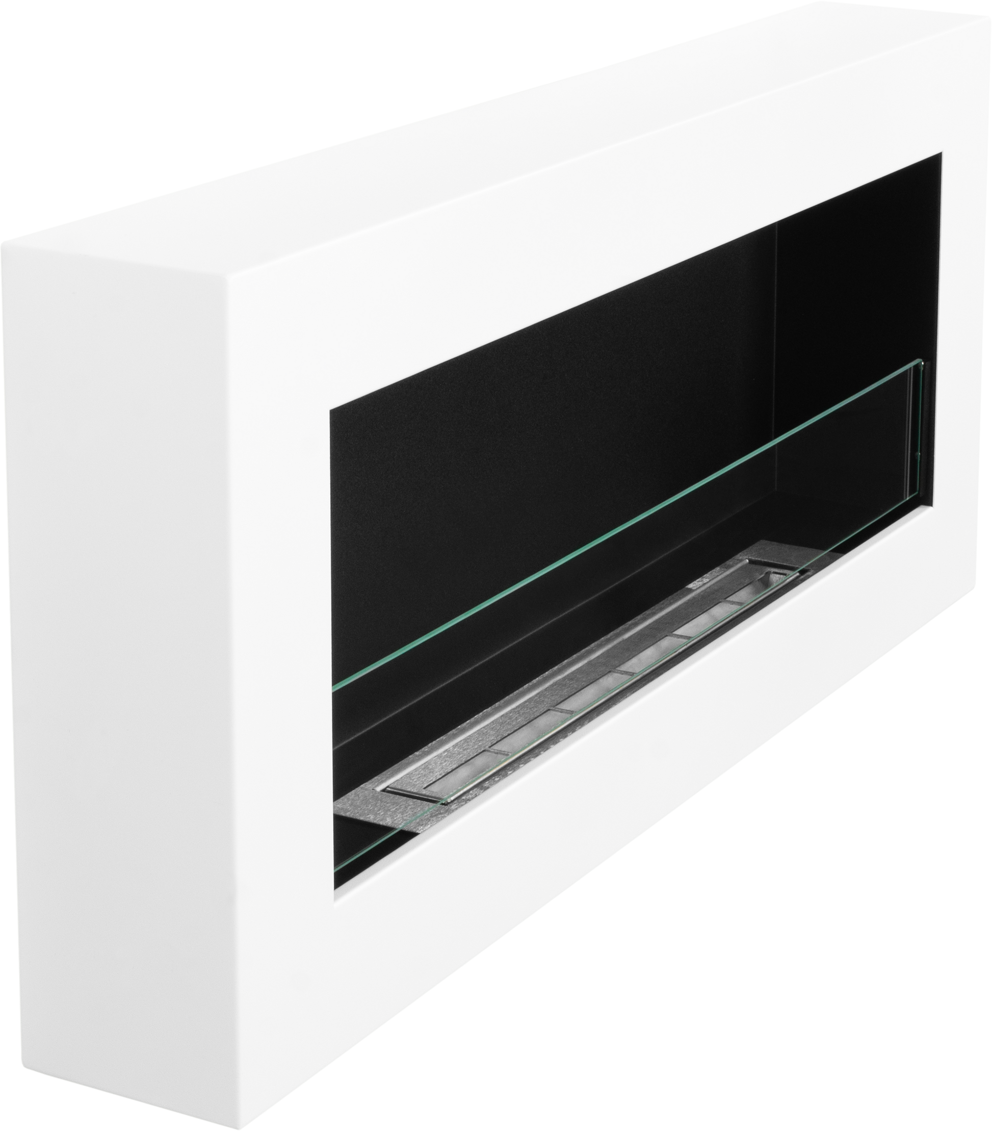 Campo24 Ethanolkamin Premium-Wandkamin 900×400mm weiß matt Kamin Sicherheitsglas modern