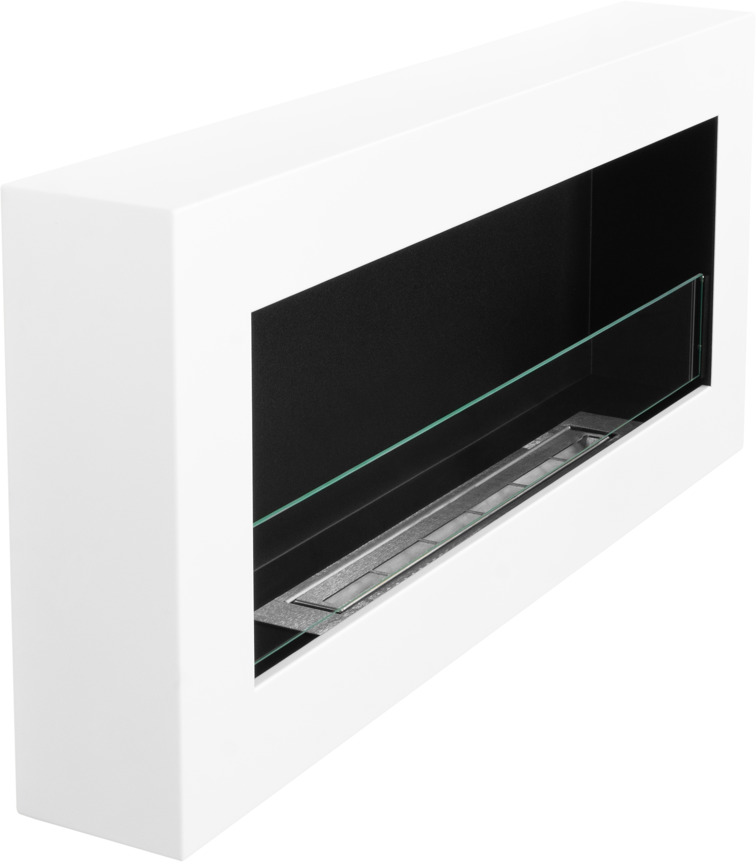 Campo24 Ethanolkamin Premium-Wandkamin 900×400mm weiß matt Kamin Sicherheitsglas modern