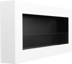 Campo24 Ethanolkamin Premium-Wandkamin 900×400mm weiß matt Kamin Sicherheitsglas modern