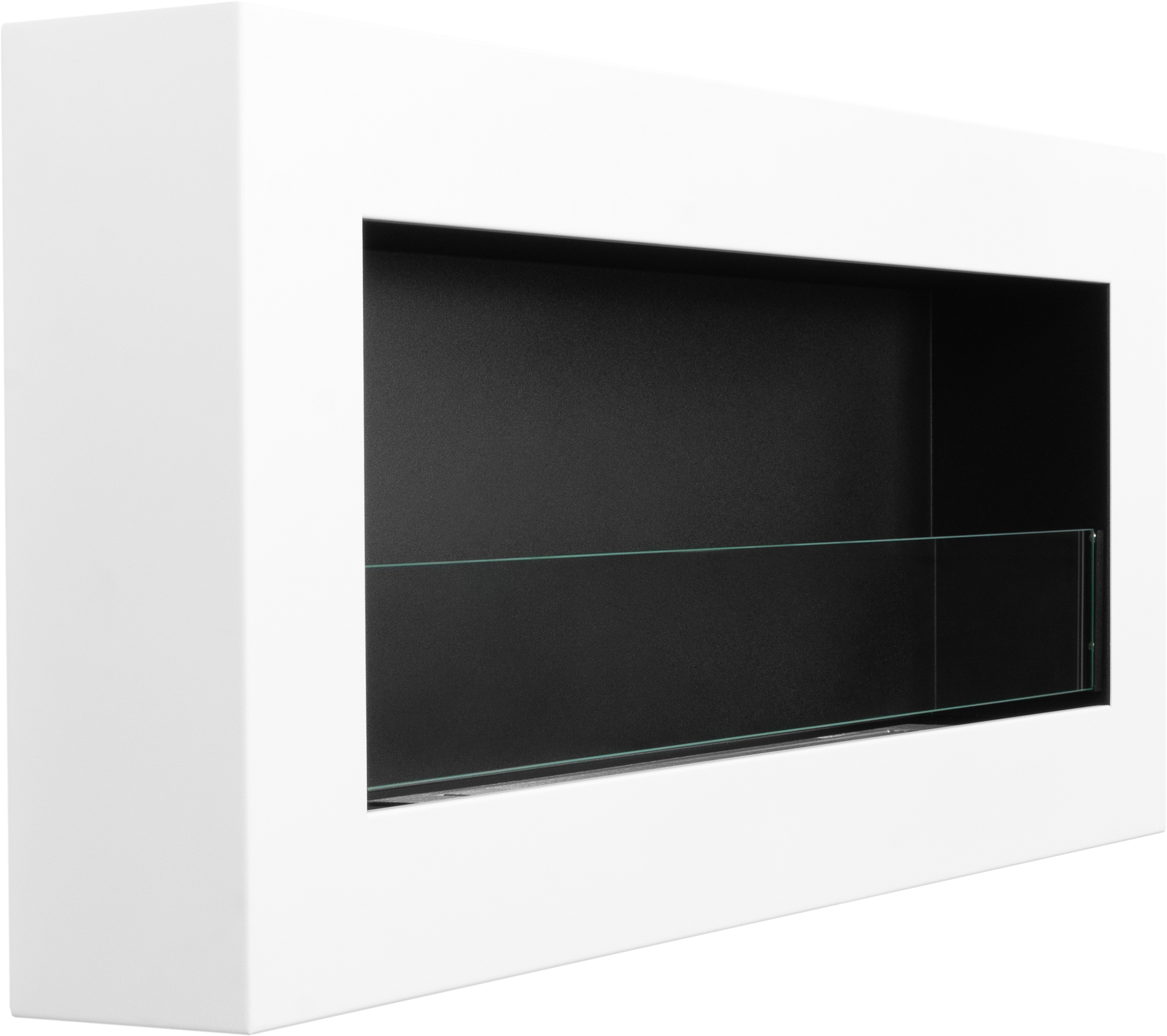 Campo24 Ethanolkamin Premium-Wandkamin 900×400mm weiß matt Kamin Sicherheitsglas modern