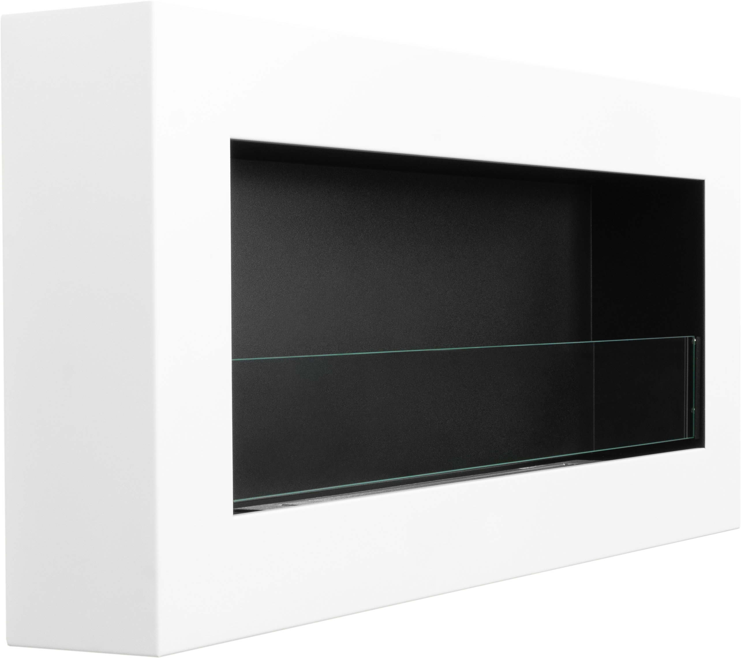 Campo24 Ethanolkamin Premium-Wandkamin 900×400mm weiß matt Kamin Sicherheitsglas modern