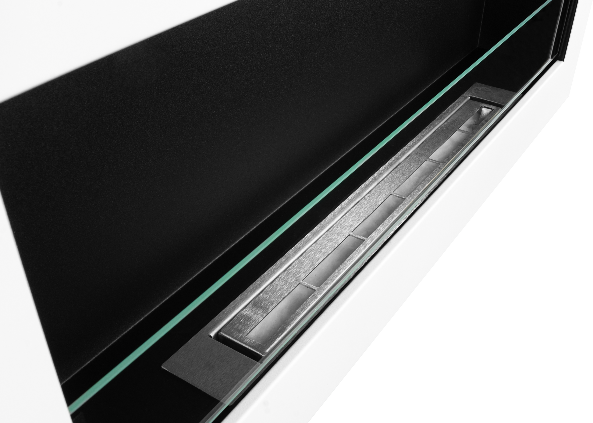 Campo24 Ethanolkamin Premium-Wandkamin 900×400mm weiß matt Kamin Sicherheitsglas modern