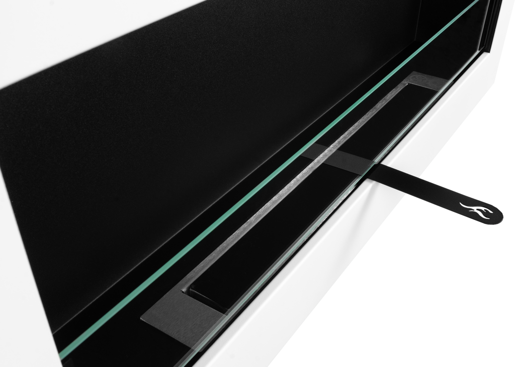 Campo24 Ethanolkamin Premium-Wandkamin 900×400mm weiß matt Kamin Sicherheitsglas modern