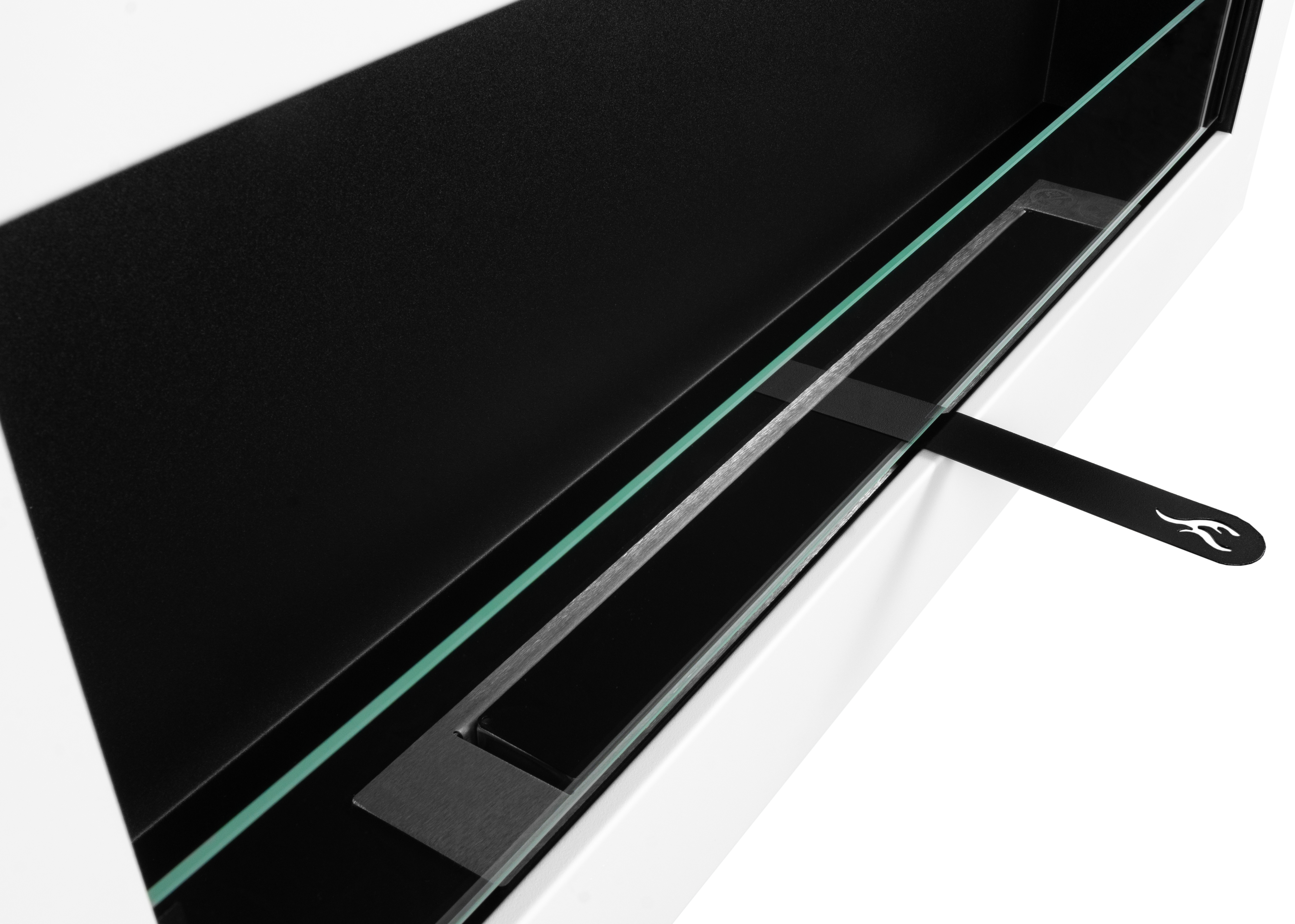 Campo24 Ethanolkamin Premium-Wandkamin 900×400mm weiß matt Kamin Sicherheitsglas modern