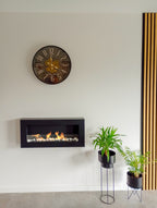 Campo24 Ethanolkamin Premium-Wandkamin 900×400mm schwarz matt mit integriertem Sicherheitsglas. Wandkamin Dekokamin Kaminofen Kaminfeuer Kamin