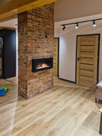 Campo24 Ethanolkamin Premium-Wandkamin 900×400mm schwarz matt mit integriertem Sicherheitsglas. Wandkamin Dekokamin Kaminofen Kaminfeuer Kamin