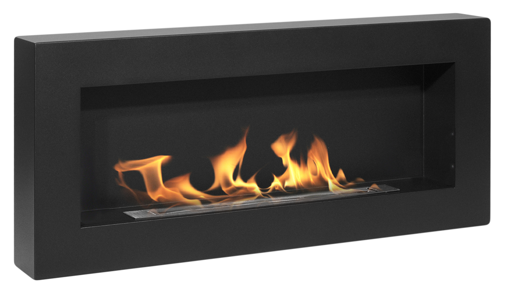 Campo24 Ethanolkamin Premium-Wandkamin 900×400mm schwarz matt Kamin im modern Design