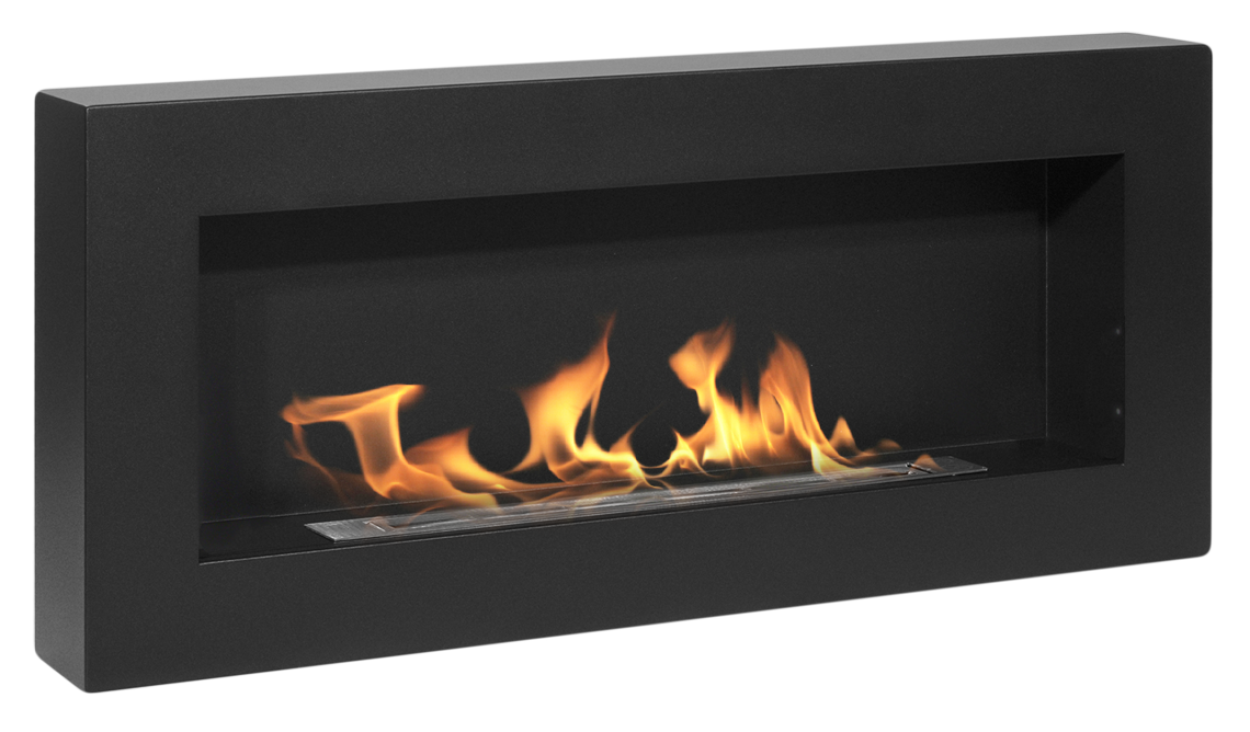 Campo24 Ethanolkamin Premium-Wandkamin 900×400mm schwarz matt Kamin im modern Design