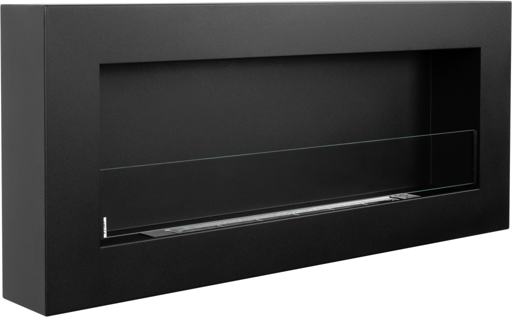 Campo24 Ethanolkamin Premium-Wandkamin 900×400mm schwarz matt Kamin Sicherheitsglas modern
