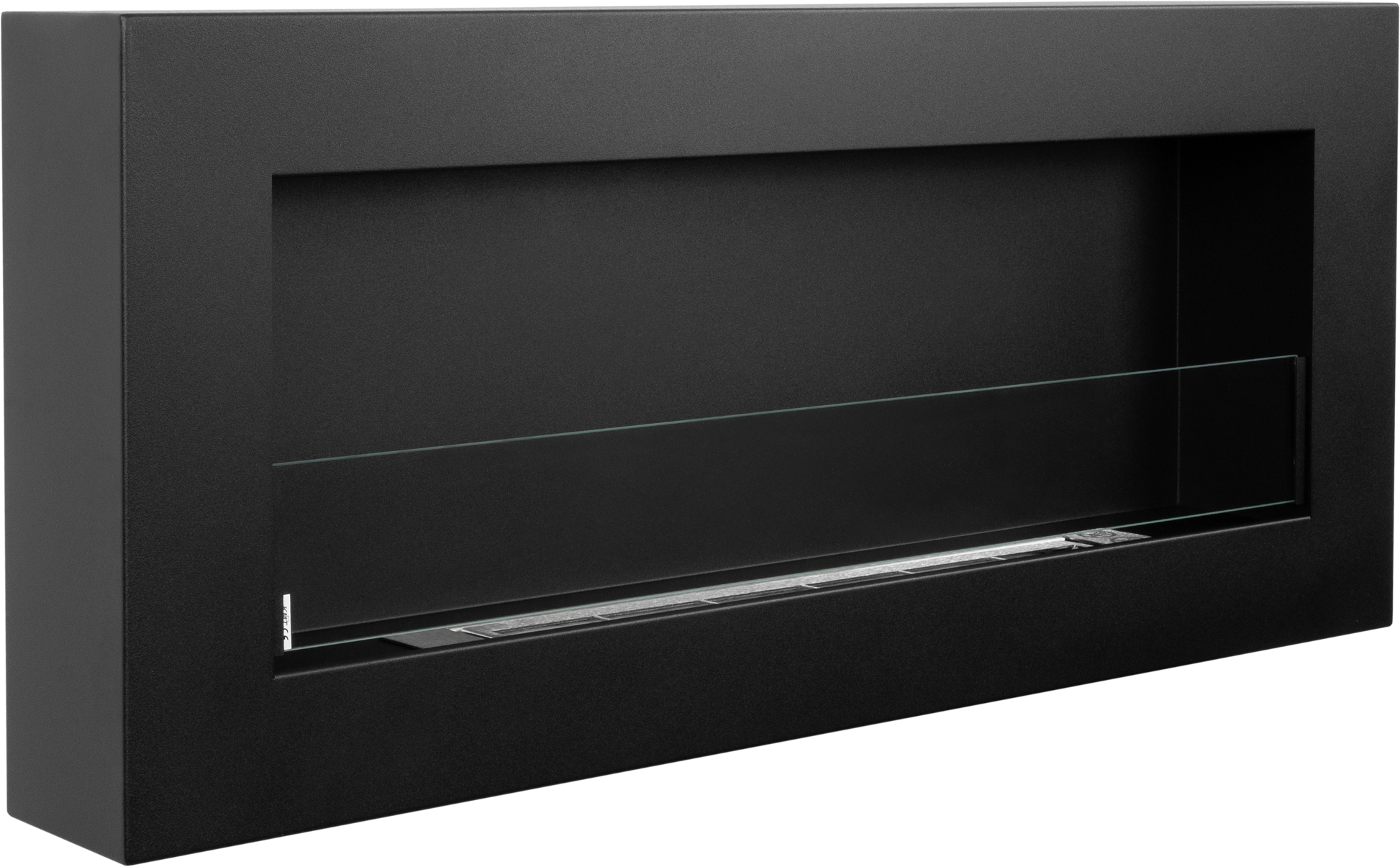 Campo24 Ethanolkamin Premium-Wandkamin 900×400mm schwarz matt Kamin Sicherheitsglas modern