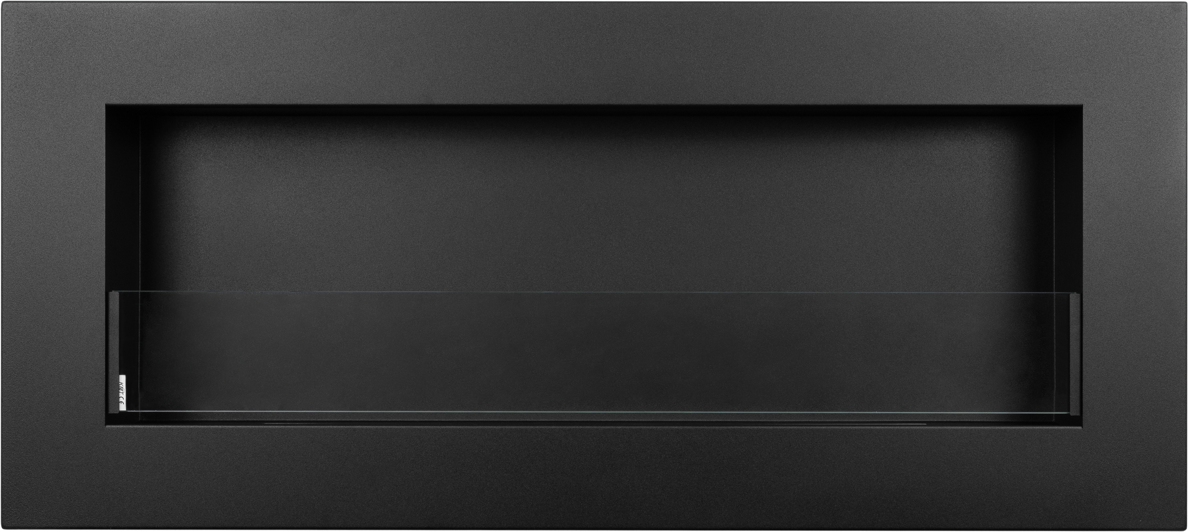 Campo24 Ethanolkamin Premium-Wandkamin 900×400mm schwarz matt mit integriertem Sicherheitsglas. Wandkamin Dekokamin Kaminofen Kaminfeuer Kamin