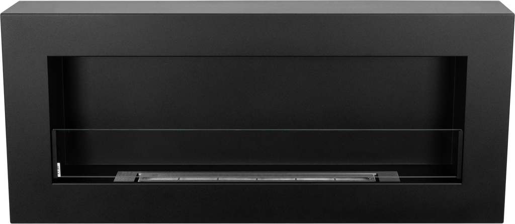 Campo24 Ethanolkamin Premium-Wandkamin 900×400mm schwarz matt Kamin Sicherheitsglas modern