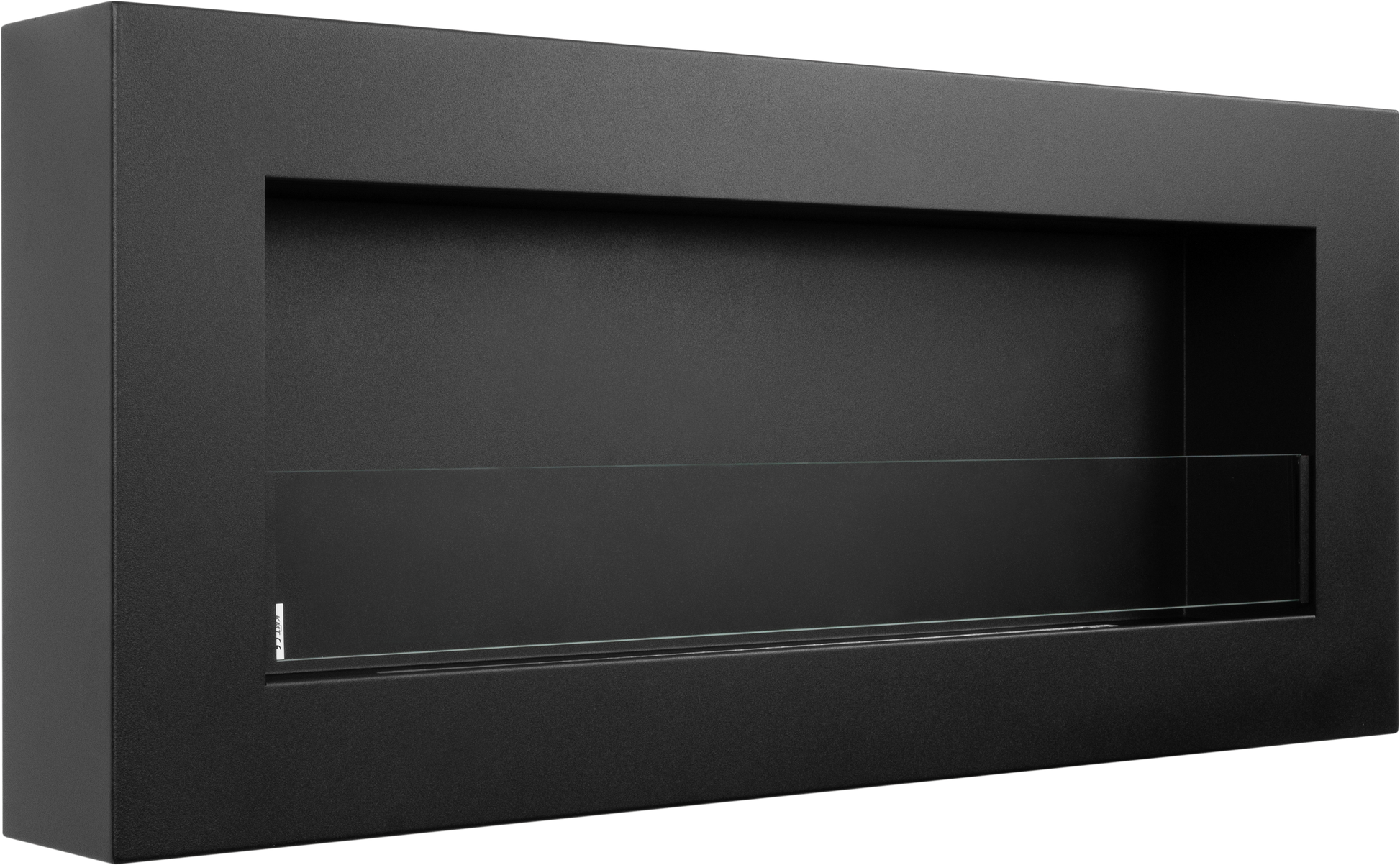 Campo24 Ethanolkamin Premium-Wandkamin 900×400mm schwarz matt Kamin Sicherheitsglas modern