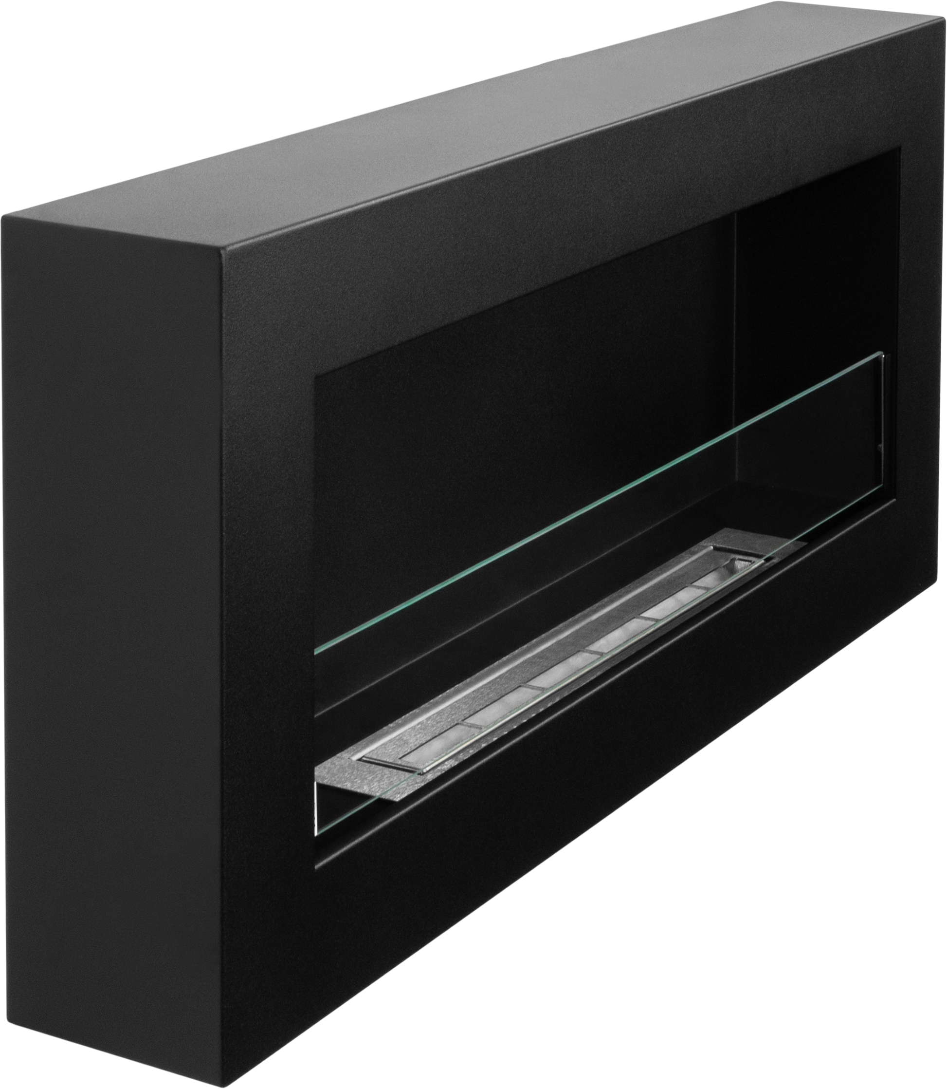 Campo24 Ethanolkamin Premium-Wandkamin 900×400mm schwarz matt Kamin Sicherheitsglas modern