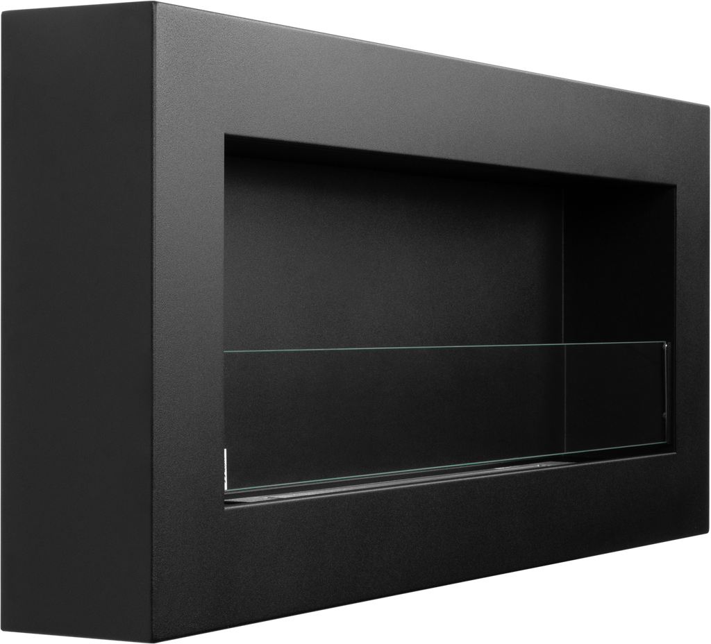 Campo24 Ethanolkamin Premium-Wandkamin 900×400mm schwarz matt Kamin Sicherheitsglas modern