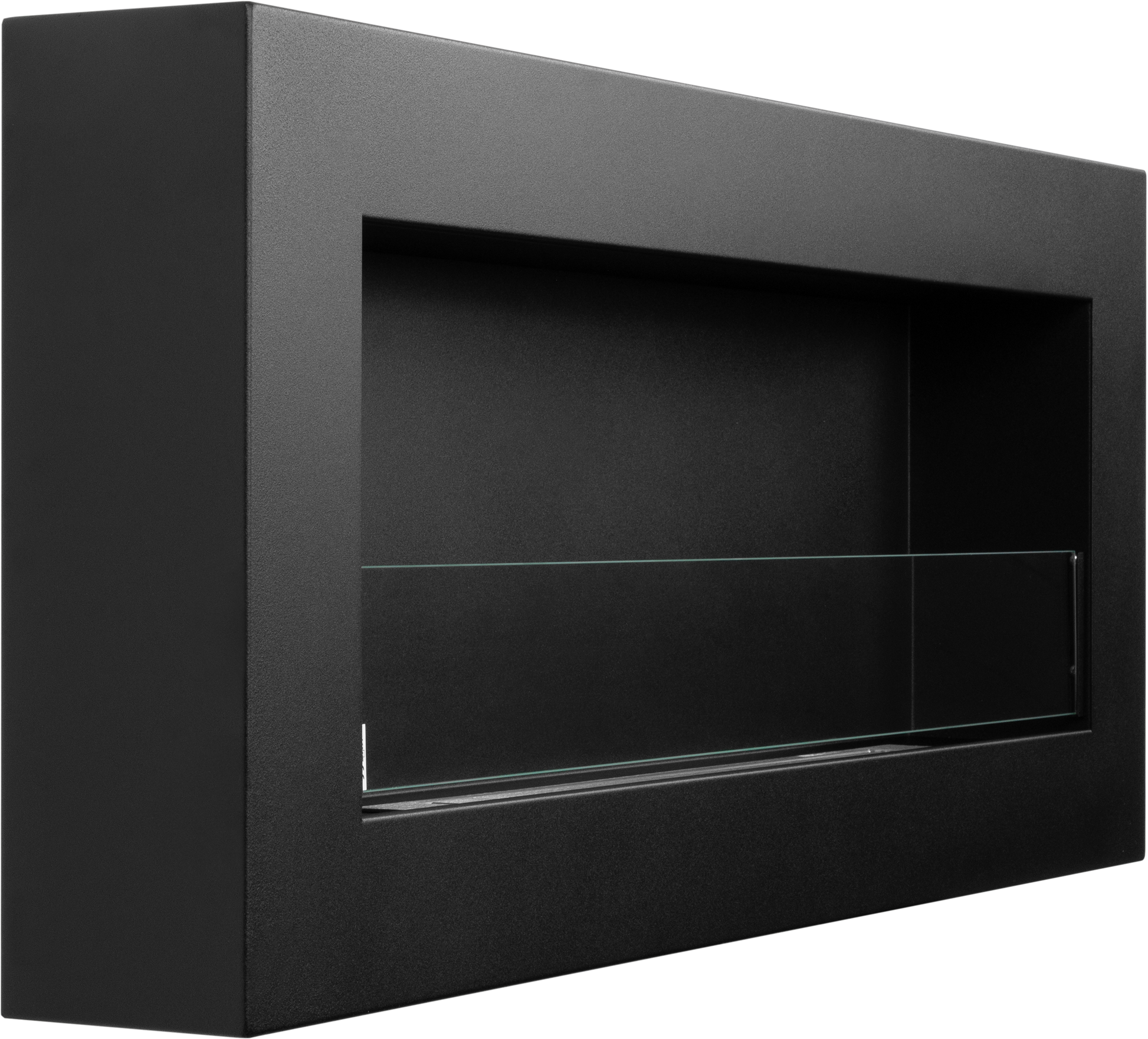 Campo24 Ethanolkamin Premium-Wandkamin 900×400mm schwarz matt Kamin Sicherheitsglas modern