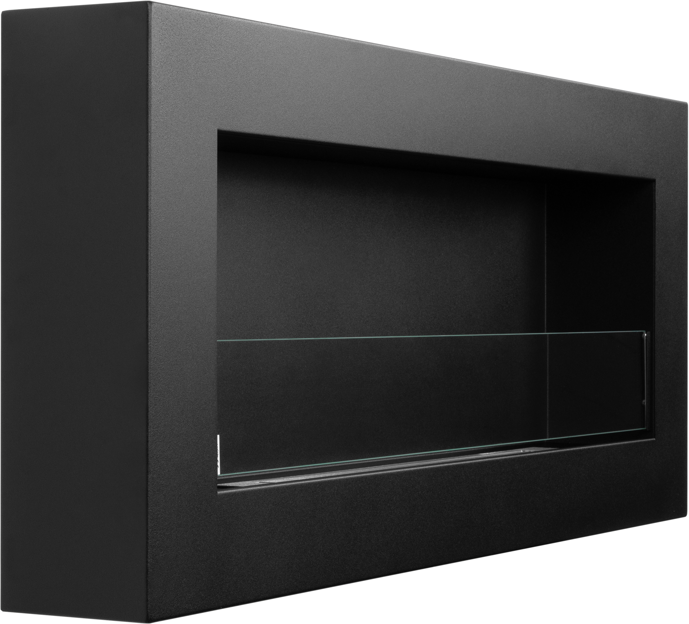 Campo24 Ethanolkamin Premium-Wandkamin 900×400mm schwarz matt mit integriertem Sicherheitsglas. Wandkamin Dekokamin Kaminofen Kaminfeuer Kamin