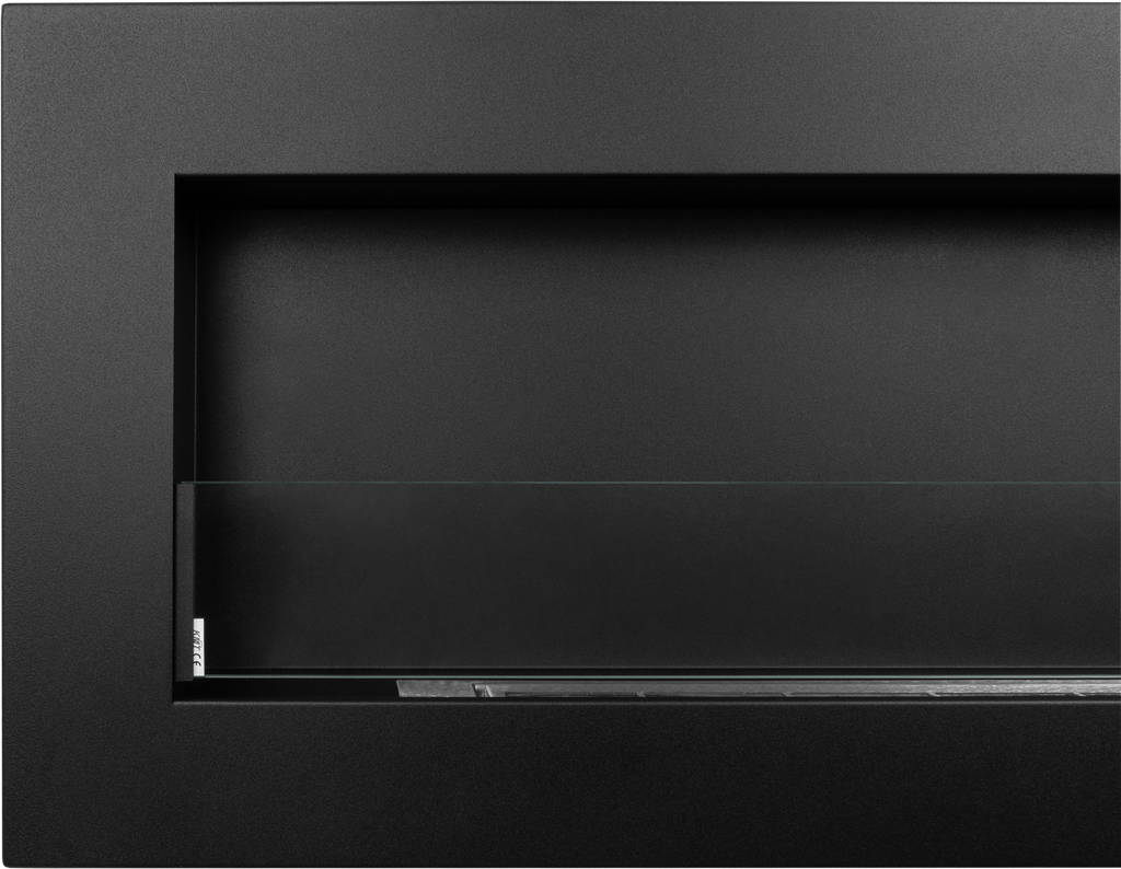 Campo24 Ethanolkamin Premium-Wandkamin 900×400mm schwarz matt Kamin Sicherheitsglas modern
