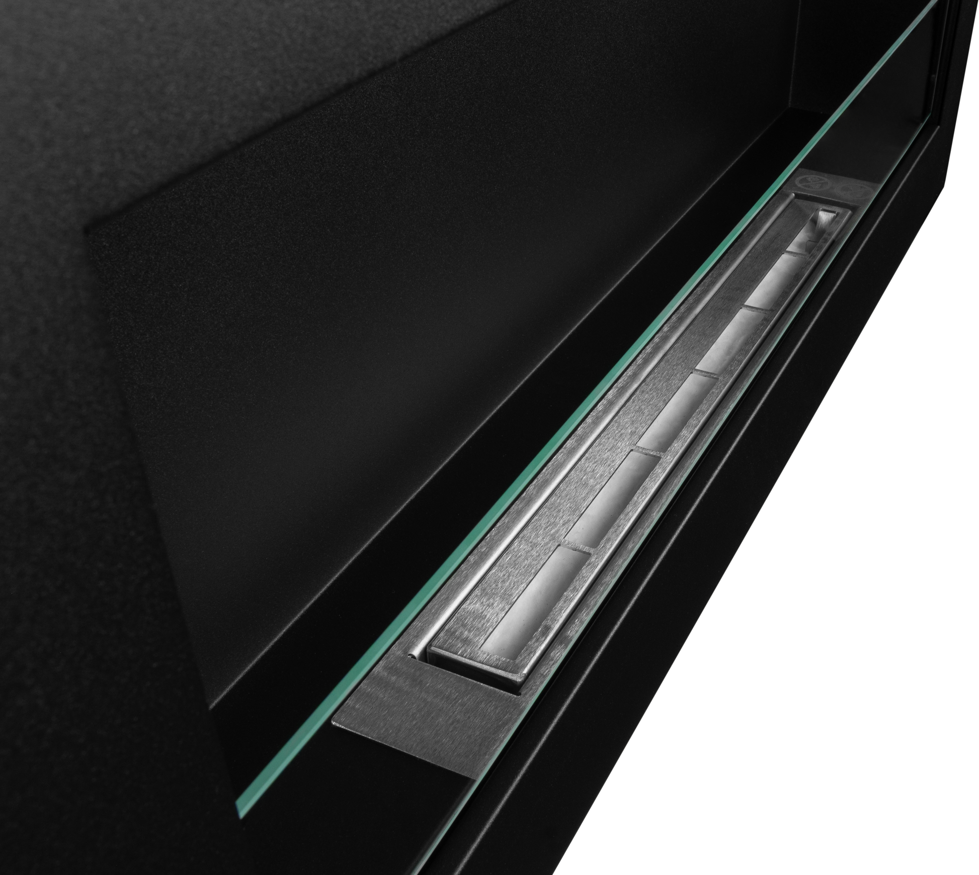 Campo24 Ethanolkamin Premium-Wandkamin 900×400mm schwarz matt Kamin Sicherheitsglas modern