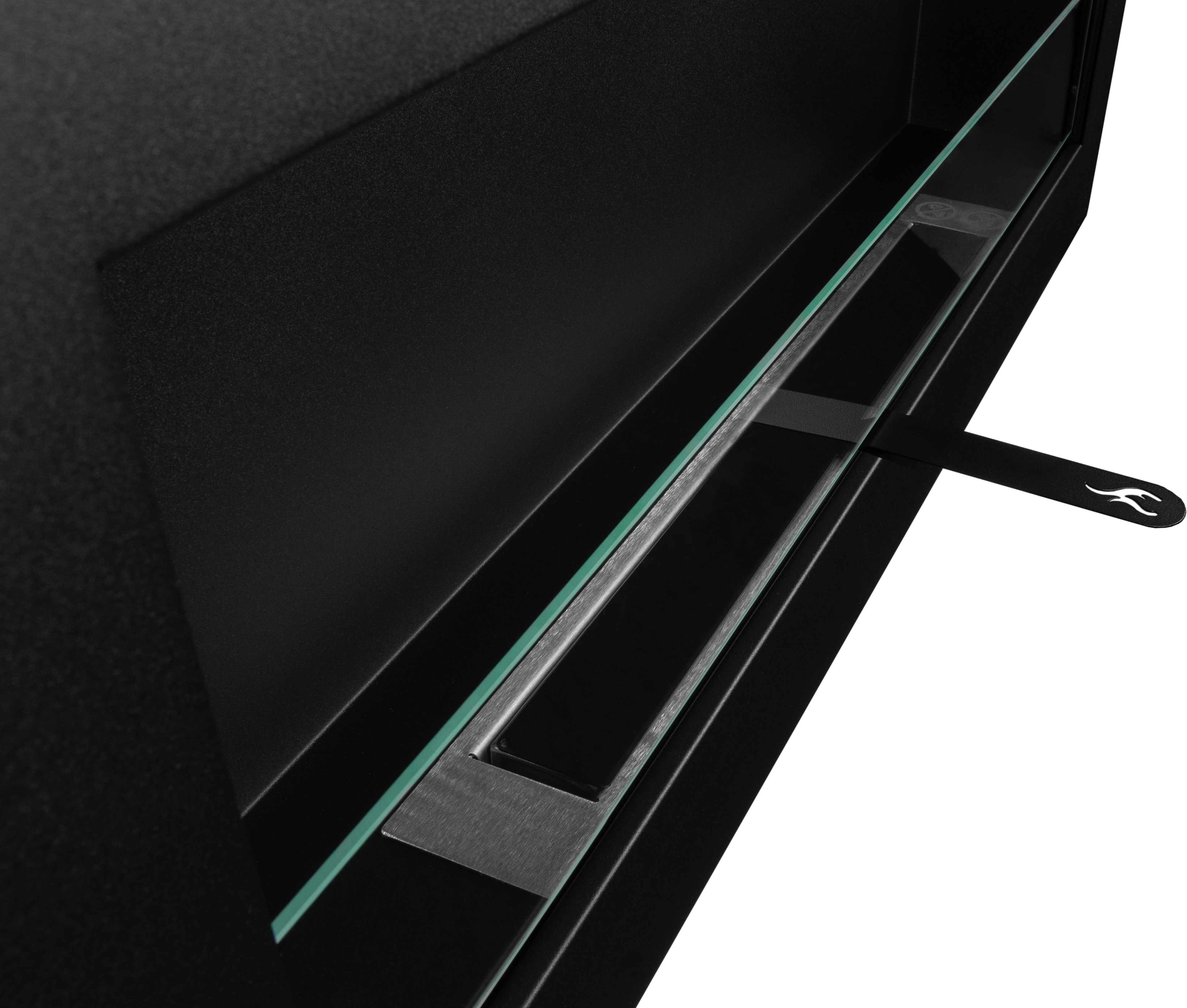 Campo24 Ethanolkamin Premium-Wandkamin 900×400mm schwarz matt mit integriertem Sicherheitsglas. Wandkamin Dekokamin Kaminofen Kaminfeuer Kamin